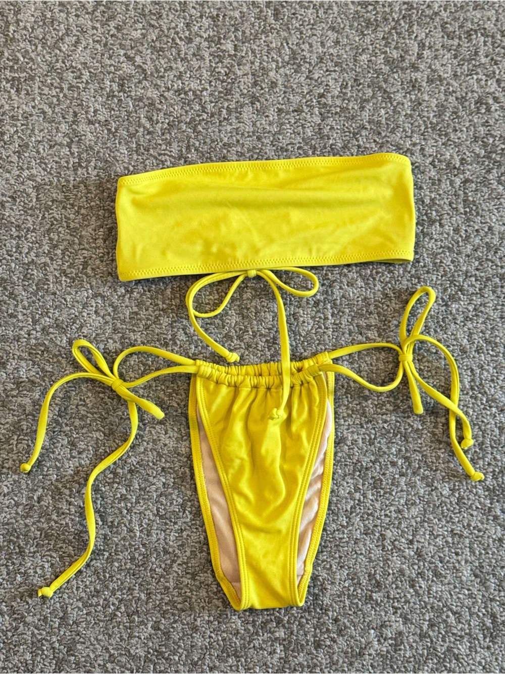 PacSun Bright Yellow Bandeau Two-Piece Swim Set